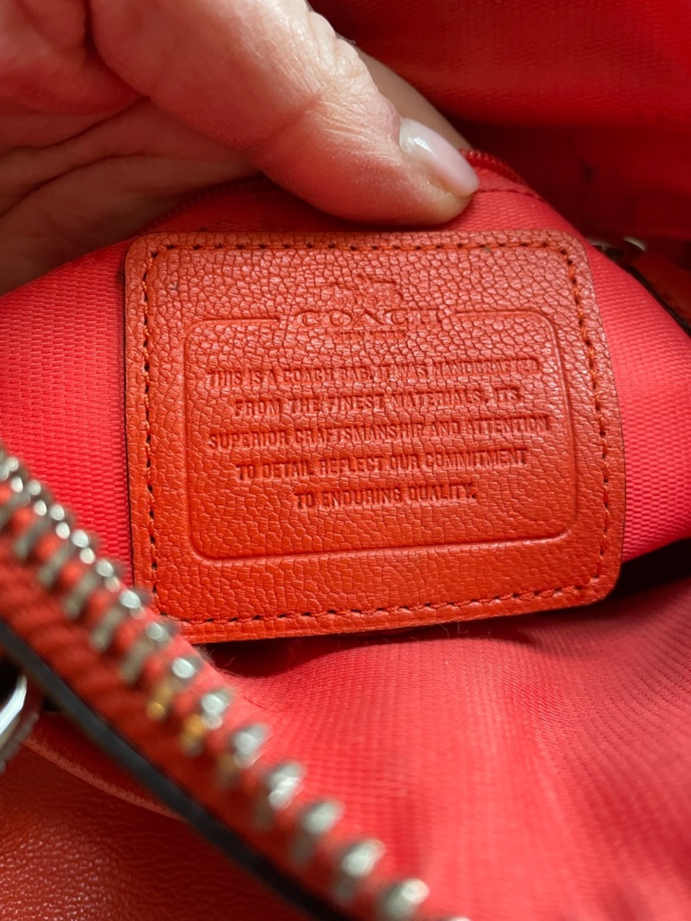 COACH RHYDER 24 IN VERMILLION LEATHER-PERFECT COLOR FOR SPRING/SUMMER. - Picture 11 of 16